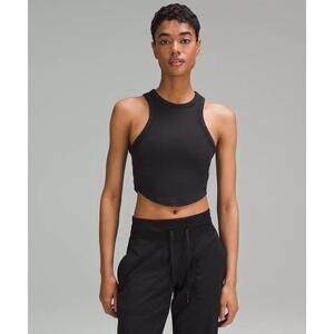 Lululemon Hold Tight Cropped Tank Top Ribbed Racerback Black Size 8 NWT